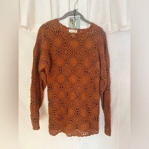 Vintage orange crochet sweater